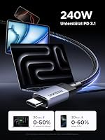 UGREEN USB C Kabel, USB 4 Kabel, 240W Ladekabel USB-C, 1M Schnellladekabel mit 8K Videosignalübertragung Datenkabel, kompatibel mit iPhone17/Air/MacBook Pro/Monitor/Dockingstation/iPad (40 Gbps 1M) – Ansicht 4