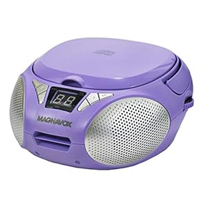 Magnavox MD6924-PL Portable Top Loading CD Boombox with AM/FM Stereo Radio in Purple | CD-R/CD-RW Compatible | LED…