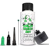Bearly Art Precision Craft Glue - The Mini - 2fl oz with Tip Kit - Dries Clear - Metal Tip - Wrinkle Resistant - Flexible and Crack Resistant - Strong Hold Adhesive - Made in USA