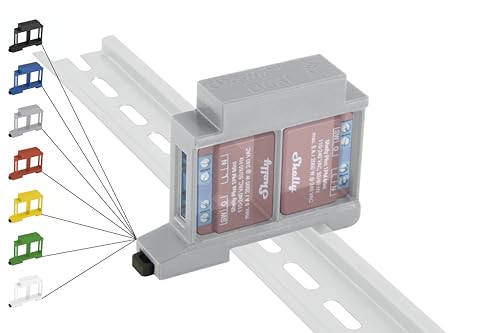 Print Worth 3D Hutschienenhalter/Adapter Dual für 9 Shellys der MINI-Serie: 1, 1PM, PM, EM (Plus, G3, G4) DIN Rail bracket (35mm) (Grau)