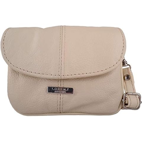 Beige Small Leather Flapover Bag Cover