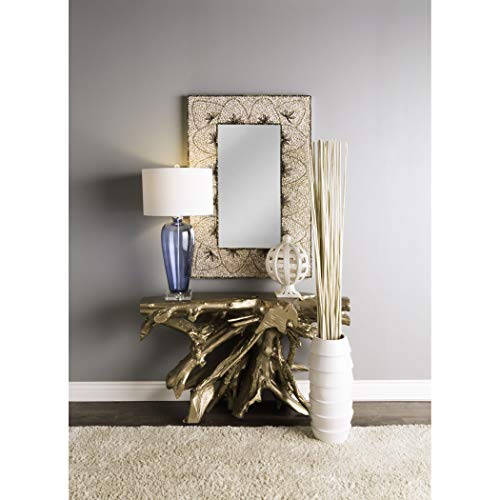 Diamond D2629 Lighting Blue Glass Table Lamp With Crystal Base And Linen Shade, 17.0" X 17.0" X 34.0" #TOP1