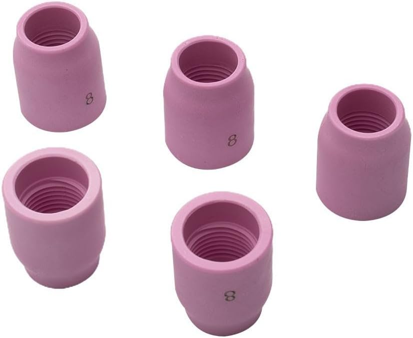 TIG Welding Torch Ceramic Gas Lens Cup Set, #8 53N61S Alumina Nozzles, 1/2 in 12.5 mm for WP-9/20/25/17/18/26 Fit for Rilon, Riland, Jasic, Mitech, Chiry, UNT, Krypton, Longetivity,