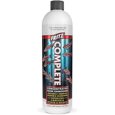 Fritz Aquatics Fritz Complete Water Conditioner/Dechlorinator Instantly Removes Chlorine & Chloramines/Detoxifies Nitrite & Nitrate for Fresh & Salt Water Aquariums 16-Ounce