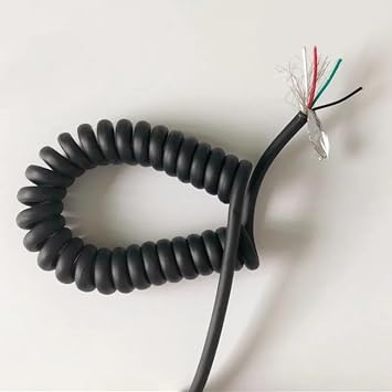 PUR Spring Wire Shielded Cable 4 cores 26 24 20 AWG Stretch 1 2 3 4 5 6 3 7 8 9 10 11 12 Meters Matte Spiral Telescopic WireStretch 2 Meter,4 cores 20 AWG