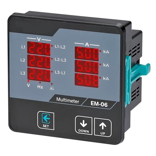 Multímetro digital EM-06 trifásico monitoriza voltaje amperios y evita fallos de fase