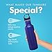 Simply Green Solutions - Stainless Steel Water Bottle for School, Workout, & Work, Reusable Water Bottles for Women & Men, Wide-Mouth Water Flask, 24oz Water Bottle with Screw-On Lid, Blue