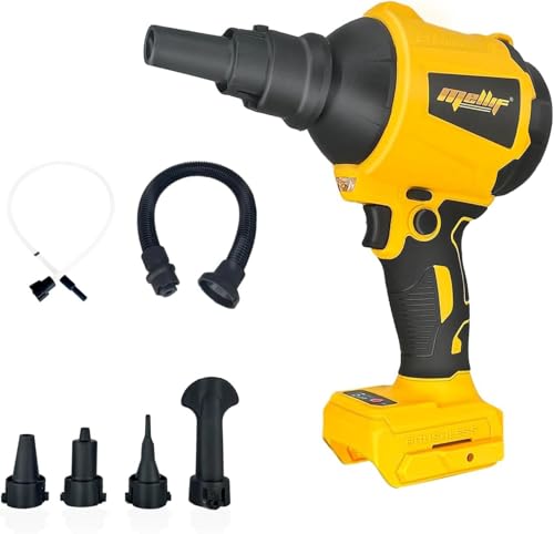 Cordless Compressed Air Duster Compatible with DeWalt 20V MAX Battery (Tool Only) 4-in-1 Portable Blower Inflator Vacuum Deflator 360MPH 51 000 RPM Brushless Motor 3-Speed for PC Cleaning Air Bed