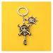 Djujiabh Schlüsselanhänger One Piece Keychain Teufelsfrucht Figur japanischer Strohhut Schädel Luffy Anhänger Schlüsselanhänger aus Metall Seleton Tasche Tränke Geschenk (Color : Keychain1 Box)