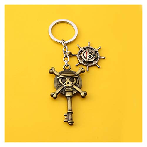 Djujiabh Schlüsselanhänger One Piece Keychain Teufelsfrucht Figur japanischer Strohhut Schädel Luffy Anhänger Schlüsselanhänger aus Metall Seleton Tasche Tränke Geschenk (Color : Keychain1 Box)