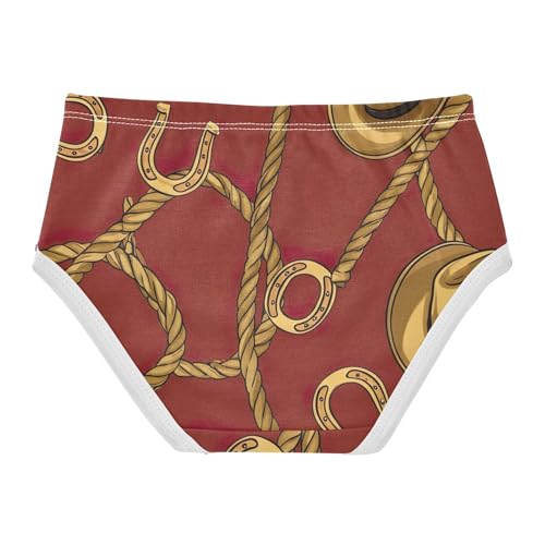 Girls Underwear Toddler 2t Cotton Panties for Girl Animal Briefs Girls Undies Vintage Cowboy Hats Brown2