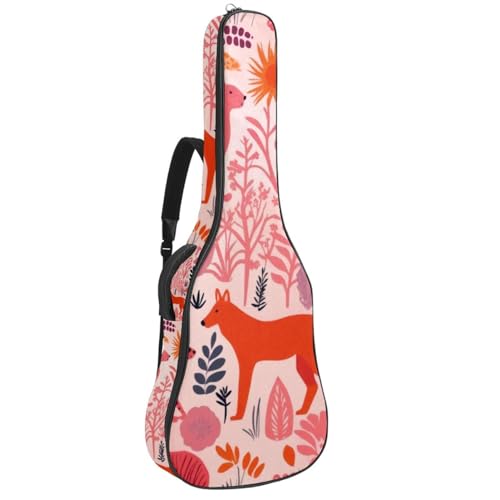 Housse universelle pour guitare étanche à plusieurs poches rose