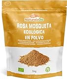 Rosa Mosqueta Ecológica Cruda en Polvo 1kg. Escaramujo Bio molido entero, Natural y puro. Bayas de Rosa Canina Orgánica. Rica en vitamina C, ideal para infusiones, tisanas y batidos. NaturaleBio