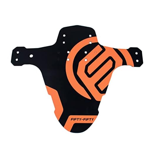 FIFTY-FIFTY Mountain Bike Fender, MTB Mudguard, Front and Rear Compatible, Fits 26", 27.5", 29", Plus Size and Fat Bike Wheel Sizes(Orange)