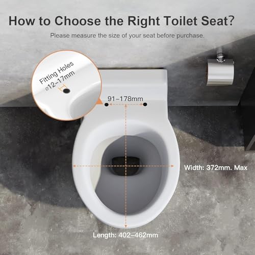 Toilet Seat, Soft Close Toilet Seats White with Quick Release for Easy Clean, Top Fixing, Stay Tight Toilet Lid Oval Shape, Heavy Duty Urea-Formaldehyde Anti-Bacterial Material with Stainless Hinges - Image 6