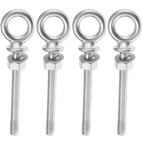 4PCS Pernos de Ojo de Acero Inoxidable 316 M6 x 60mm - Perno Largo Ojo de Levantamiento con Arandela Tuerca C�ncamo