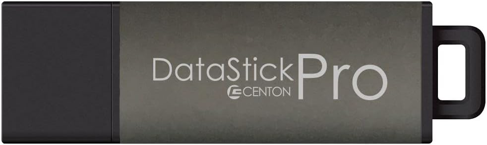 Centon DataStick Pro USB 3.0 Flash Drive 8GB x 1, Charcoal Metallic S1-U3P31-8G