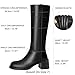 Reitoye Knee High Black Boots Women Round Toe Chunky Block Heeled Boots Side Zipper Tall Gogo Boots Shoes Size 8