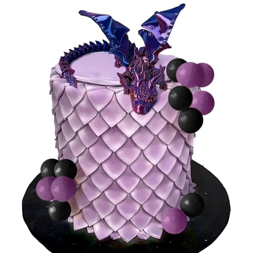 Décoration de gâteau de mariage dragon et œufs fantastiques violets