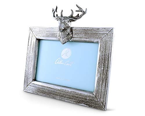 Arthur Court Elk/Deer Mount Aluminum Picture Frame - 4 X 6 Photo Frame #TOP2