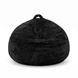 Chingcoo Sitzsackbezug aus Kunstfell (ohne Füllung), Flauschiger Bean Bag für Kinder & Erwachsene, 2-in-1 Kuscheltier Aufbewahrung, Weicher Sitzsack für Kinderzimmer, Gaming 70 x 80 cm