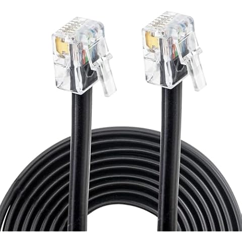 NSGWKZD 10 FT RJ11/ RJ12 Cable 6P6C, Telephone Extension Cord for Modem Printer Fax Register Drawer Cover