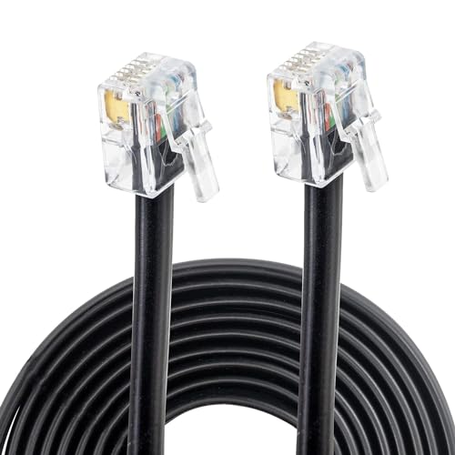 NSGWKZD 10 FT RJ11/ RJ12 Cable 6P6C, Telephone Extension Cord for Modem Printer Fax Register Drawer