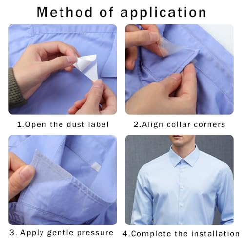 100 Pcs Collar Stays for Polo Shirts Collar Stays for Men\'s Dress Shirts Collar No Curl Collar Polo Shirt Collar Stays Triangle Collar Anti-Warping Edge Sticker for Women and Men Any Shirt with Collar - Thumbnail 5
