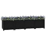 vidaXL Arriate Jardinera Macetero Recipiente Flores Plantas Soporte Jardín Patio Terraza Balcón Decoración Adornos 160x40x38 cm Polipropileno