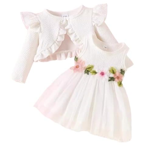 JiAmy Baby Girls 2PCS Dress and Coat Set Cover