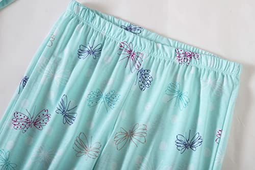 Pnaeong Women's Capri Pajama Pants Lounge Causal Bottoms Fun Print Sleep Pants Sk001-Coffee+Dragonfly-Xl #TOP3
