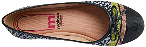 Sapatilhas Tecido Onca Listrado Resinado, Moleca, Feminino, Preto, 37