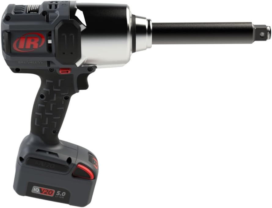 Ingersoll Rand W8571-K2 3/4" 20V Cordless Impact Wrench 2 Battery Kit, 2000 ft-lb Torque, 6" Extended Anvil, Friction Ring Thru-hole, Pistol