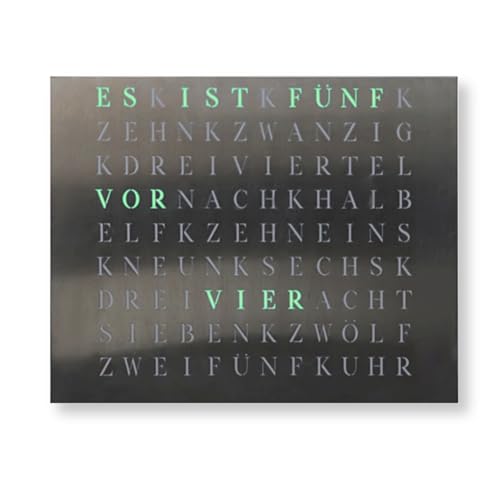build-yours WordClock Jupiter 50 × 40 cm LED-Wortuhr aus gebürstetem Edelstahl Infinity Edge Design smarte WLAN-Uhr (IO Software offlinefähig) Premium Metal Edition mit 16 Mio. Farben