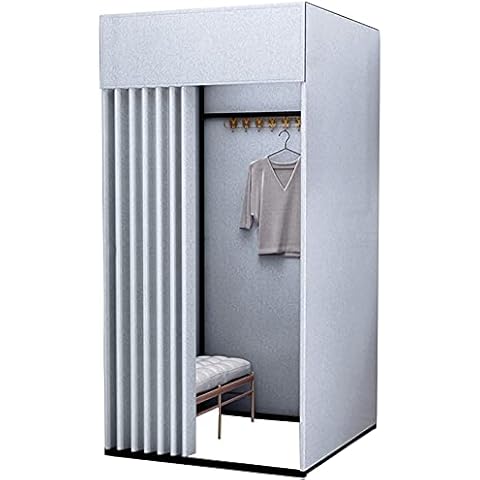 Changing Room for Clothing Shop, Portable Temporary Mobile Privacy Screen Dressing Room, Foldable Simple Display Stand, for Shopping Mall and Office, 200 x 100 x 100 cm (Grey) Cover