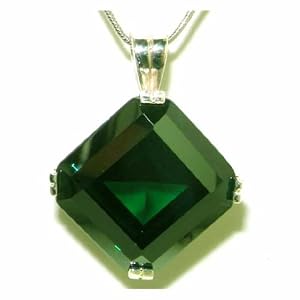 LetsBuySilver Luxus 925 Sterlingsilber Damen Anhänger - Octagon geschnitten 42 Karat synthetischen Smaragd - Ideal für Weihnachten, Geburtstag, Jubiläum oder Muttertag Geschenk LetsBuySilver Luxus 925 Sterlingsilber Damen Anhänger - Octagon geschnitten 42 Karat synthetischen Smaragd - Ideal für Weihnachten, Geburtstag, Jubiläum oder Muttertag Geschenk