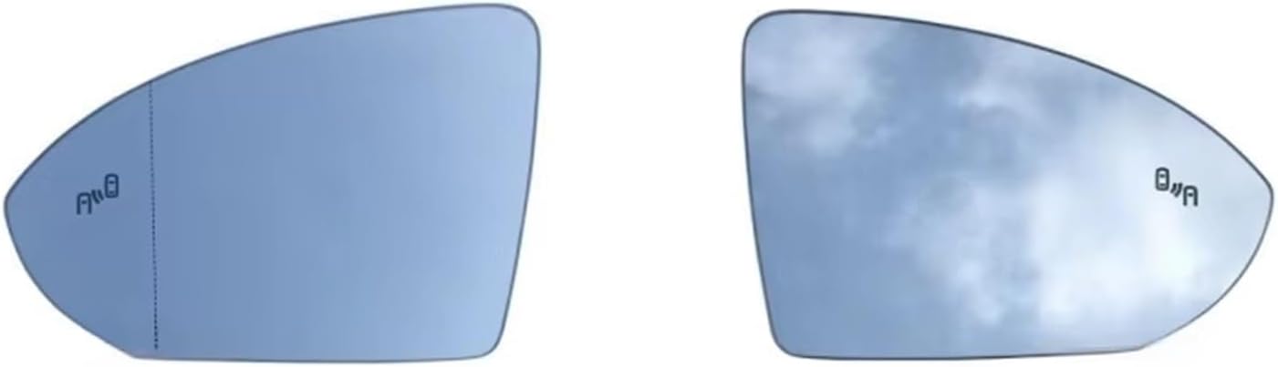 Compatible With Lamando 2015 2016 2017 2018 Car Rearview Blind Spot Warning Wide Angle Heated Mirror Glass Lens Easy Install Mirror Glass(A pair)