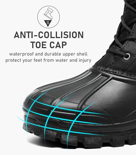 Mens Waterproof Snow Winter Duck Boots Insulated Warm Fur Lined Non Slip Rubber Hiking Work Boots Casual Outdoor4
