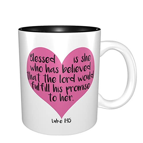Blessed is She Luke 145 Christian Mug Regalo Inspirational Women Scripture Quote Faith,Inner Color Taza de café Taza de… - Imagen 3
