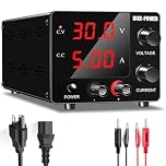 NICE-POWER DC Power Supply Variable, 30V 5A Adjustable Switching Regulated Power Supply with Encoder, Upgraded 3-Digits LED Display, Mini Regulated DC Bench Linear Power Supply