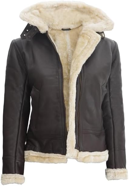 Decrum Women Leather Jacket - Stylish Shearling Winter Leather Jackets For Women - Image 2