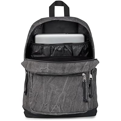 JanSport Right Pack Expressions Backpack 15-inch Padded Laptop Compartment, Water Bottle Pocket, Utility Pocket with Flap, Aged Canvas Black/Oxford/Black