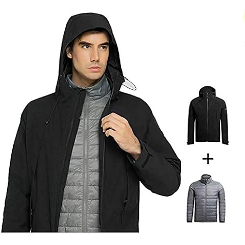 Zenph Mens Camping Jacket, Waterproof & Breathable Wind Hood Jacket for Cycling, Hiking, Fishing and Camping, Black(XXL) Cover