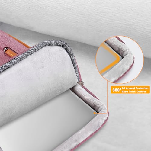 Image of MOSISO 360 Protective Laptop Shoulder Bag,15-15.6 inch Computer Bags Compatible with MacBook Pro 16 inch, HP, Dell, Lenovo, Asus Notebook,Side Open Messenger Bag with 4 Zipper Pockets, Dusty Rose