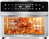 Beelicious 32QT Extra Large Air Fryer, 19-In-1 Air Fryer Toaster Oven Combo with Rotisserie and Dehydrator, Digital Convection Oven Countertop Airfryer Fit 13' Pizza, 6 Accessories, Stainless Steel