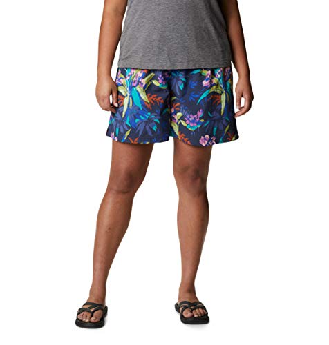 Columbia Short feminino Sandy River II, respirável, proteção solar, estampa lápis-lazúlia/magnólia,