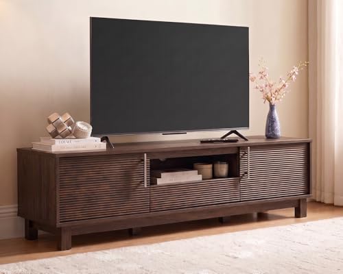 For Tvs Up To 65 Inch, Fluted Entertainment Center With Stor