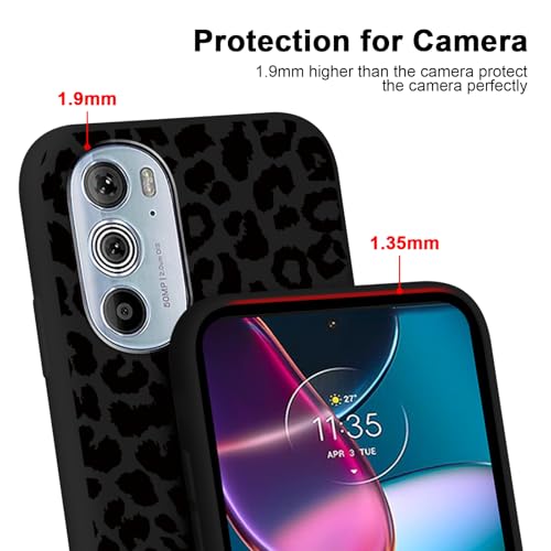 RUMDEY 2 Pack Cute Cheetah Print for Motorola Edge Plus 5G UW 2022 Phone Case 6.7", Luxury Leopard Pattern Design Cases Soft Silicone TPU Shockproof Protective Cover for Women Girls - Black & White by RUMDEY - Used condition - Image 4
