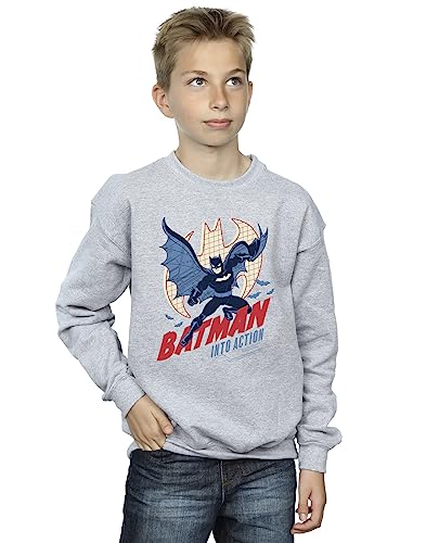 Image of DC Comics Boys Batman Into Action Sweatshirt Sport Grey 9-11 Years