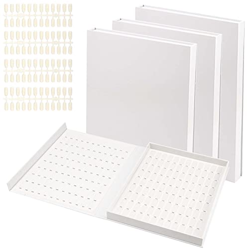 TAICHEUT Pacote com 4 livros de exibição de unhas com 216 cores, livro de tabela de cores para unhas